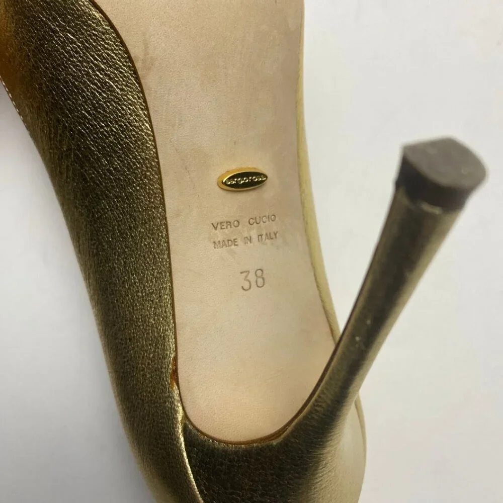 Sergio Rossi Gold Pumps Size 8 - Picture 8 of 9
